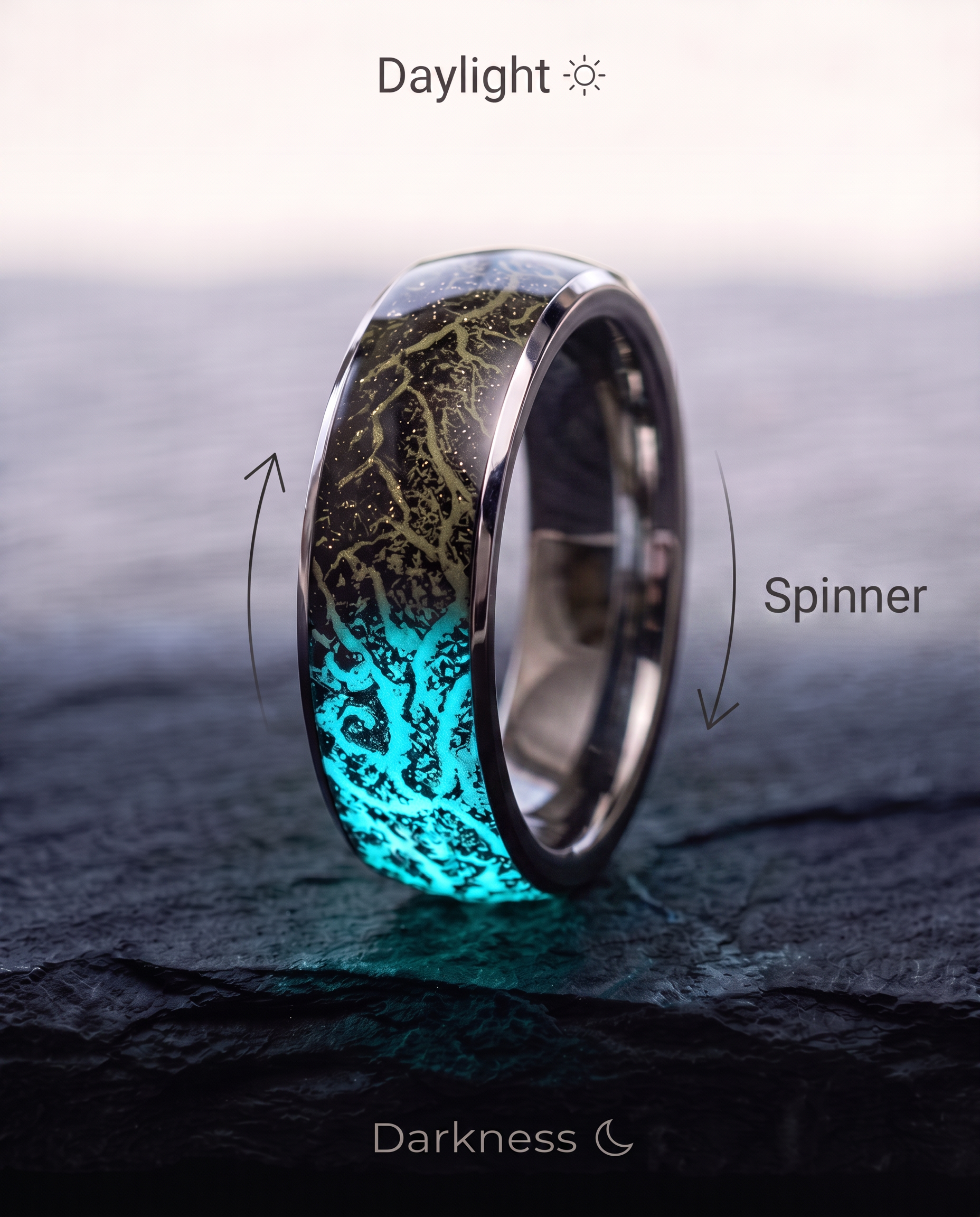 STORM CURRENT Glow Ring — Swirling Resin Ring | MEIZEL – MEIZEL